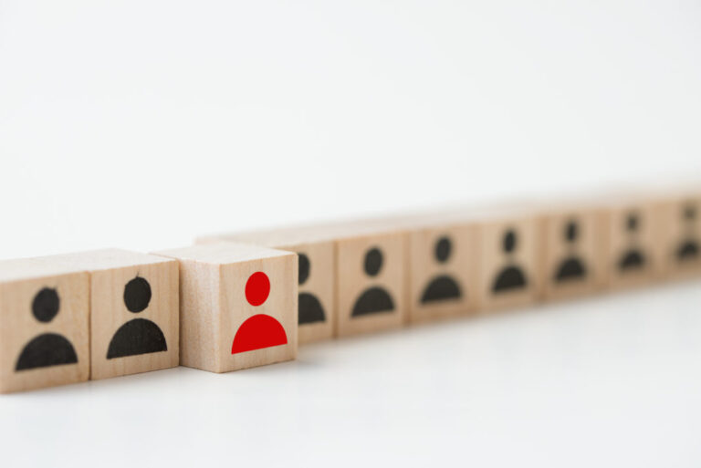 standing out from the crowd and different concept